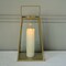 Gold Clear 10 in Glass Geometric Metal Lantern CANDLE HODLER
